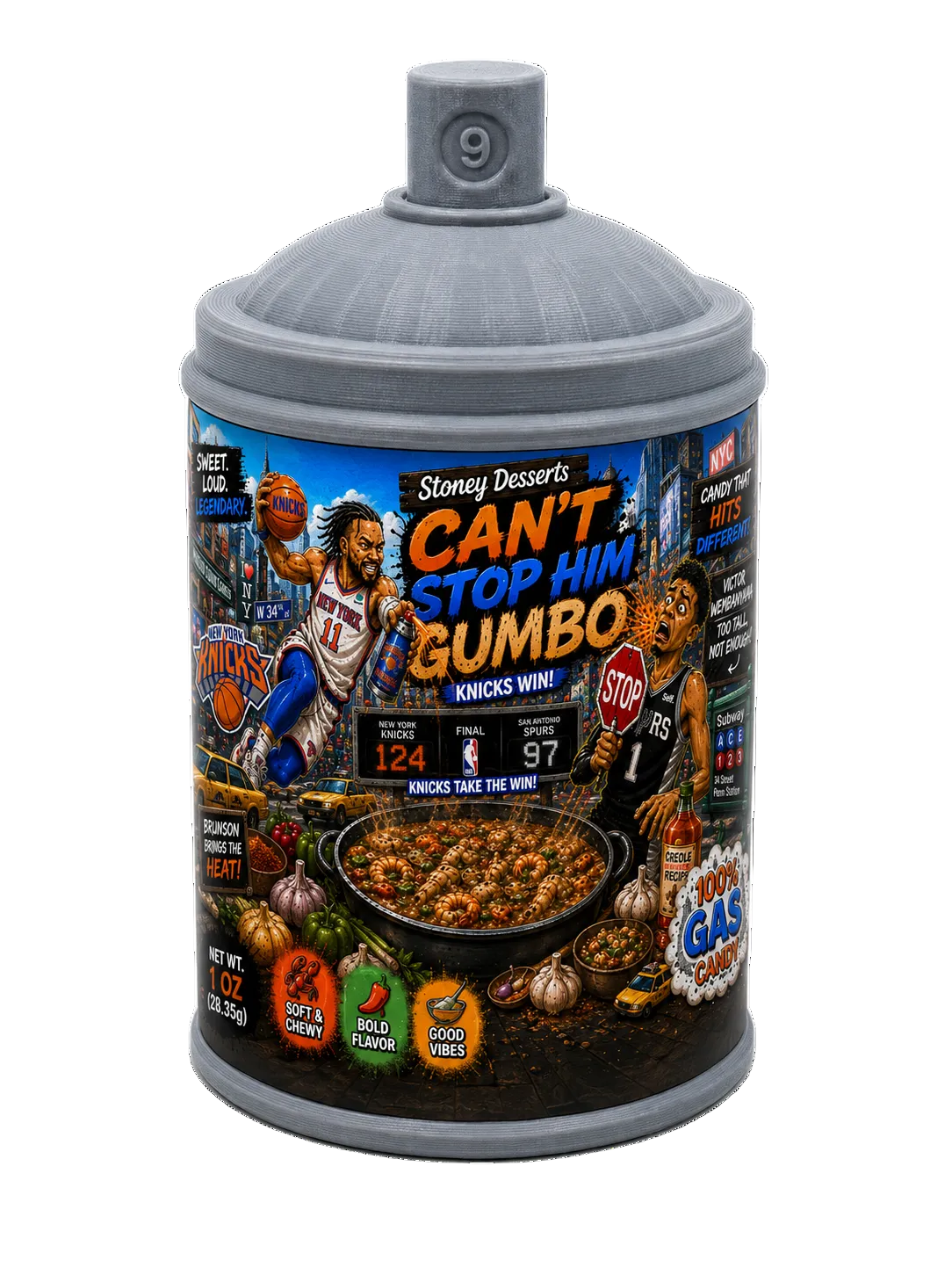 STONEY KNICKS FINALS 1 OZ STASH JAR CANT STOP HIM GUMBO